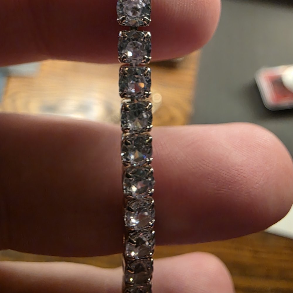 Classic Cubic Zirconia Tennis Bracelet Silver 7" - Picture 5 of 6